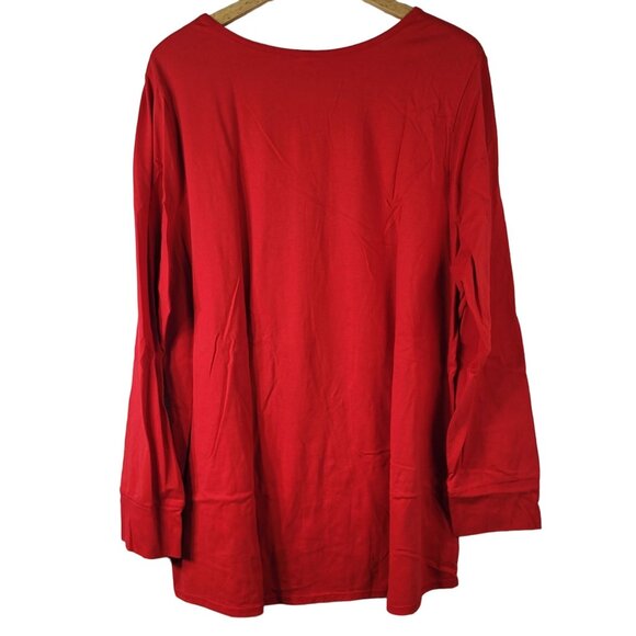 Cacique Sleep Shirt Christmas Red SZ 22 24 'Tis the Season to be Sleepy Holiday - Picture 4 of 6